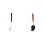 KitchenAid Flex Turner, Stainless Steel Slotted Fish Slice, Empire Red + KitchenAid Silicone Spatula, Heat Resistant Flexible Bowl Scraper Silicon Spatula Kitchen Utensils – Empire Red