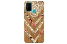 Taperso Coque et étui téléphone mobile honor 9a effet bois marbre fleur dentelle