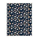 Marimekko Pieni Unikko tyg bomull Light brown-coal-tile