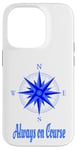 Coque pour iPhone 14 Pro Voile rose des vents voilier voilier yacht skipper boussole