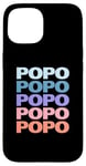 Coque pour iPhone 15 Funny Modern Repeated Text Design Popo Grandpa Granddad