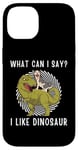 Coque pour iPhone 14 Adorable chien Husky Kawaii What Can I Say I Like Dinosaure