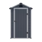 4 x 3 Single Door Apex Plastic Shed (Dark Grey)