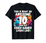 Gaming Vintage 10th Birthday 10 Ten Year Old Boy Girl Gamer T-Shirt