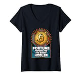 Womens Fortune Favors The Brave Hodler Bitcoin V-Neck T-Shirt