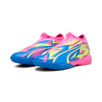 PUMA Match LL Energy It+Mid Jr Chaussure de Football, Alerte Lumineuse Rose Ultra Bleu Jaune, 35.5 EU