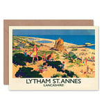 Wee Blue Coo TRAVEL ENGLAND LANCASHIRE LYTHAM ST ANNES BRITISH RAILWAYS GREETINGS CARD