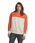 G-STAR RAW Men's Color Block Oversized Sweatshirt, Multicolour (dk talc/paprika color block D21505-B782-D157), L