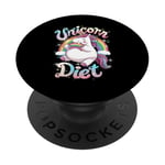 Unicorn Diet Magical Rainbow Unicorn Princess PopSockets PopGrip Adhésif