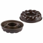 Gobel 224340 Moule à Savarin Torsadé Forme Trois Frères Cylindre Débouché Anti-Adhérent Ø 22 cm