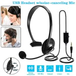 PC Headworn Unilateral Earphones Headphones Mic Head-mounted Single-ear Headset