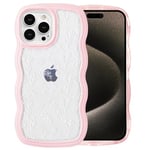 QLTYPRI Case for iPhone 13 Pro Max, Cute Curly Wave Frame Clear Case for Girls Women, Flower Clear TPU Bumper Soft Silicone Shockproof Protective Phone Cover for iPhone 13 Pro Max - White Floral/Pink