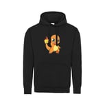 Kids Pokemon Charmander Hoodie Black