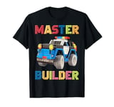 Master Builder Toys For Kids Men Building Blocks Police Car T-Shirt