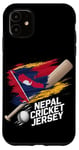 Coque pour iPhone 11 Maillot de cricket du Népal 2024 Drapeau du Népal