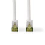 NEDIS Câble réseau catégorie 7 - S/FTP - Fiche RJ45 - Connecteur RJ45-10 m - Anti-accroc - Rond - LSZH - Blanc - Étiquette