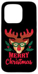 Coque pour iPhone 15 Pro Merry X-Mas Pull de Noël moche renne cerf Père Noël