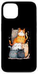 Coque pour iPhone 13 Tour de chat mignonne à empiler pour un amoureux des chats