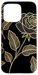 Coque pour iPhone 15 Pro Max Motif floral rose, style géométrique minimaliste