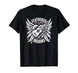 Feathered Indians Guitar Heart - Country Music Love T-Shirt