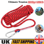 Heavy Duty Rock Climbing Rope Cord 10m 12mm for Outdoor Use Emergency new UK