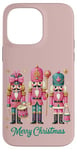 iPhone 14 Pro Max Preppy Pink Nut cracker Merry Christmas Cute Xmas Nutcracker Case