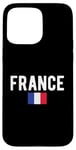 Coque pour iPhone 15 Pro Max Drapeau de la France avec nom de la France pour les Français et ceux qui aiment la France