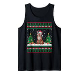 Christmas Tree Lights Coyote Santa Ugly Xmas Sweater Tank Top