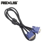 REXLIS VGA câble HD 15 broches mâle à mâle VGA rallonge câble pour ordinateur PC portable ordinateur portable projecteur LCD moniteur