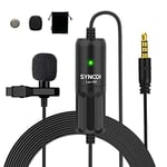 SYNCO Lavalier Microphone, S8 8 Metre Omnidirectional Condenser Clip On Microphone, Laptop Microphone, 3.5 mm TRS/TRRS for Smartphone iPhone Android Huawei Samsung PC Laptop Camera DSLR Camcorder