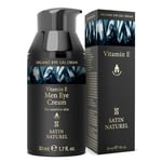 Gel Creme Contour des Yeux Anti Cerne Homme à la Vitamine E Acide Hyaluronique & Taurine Vegetale 30ml - Anti Rides - Bio et à Base d' Aloe Vera - Satin Naturel