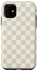 Coque pour iPhone 11 Damier beige à carreaux