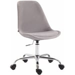 Décoshop26 - Chaise de bureau sur roulettes en tissu velours gris BUR10352