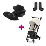 Cybex Pack Poussette Duo Libelle Candy Pink + adaptateurs Coque Cloud G i-Size Moon Black