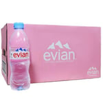 Evian Still Water Bottle Mineral Natural Drinking Water Screw Cap 24 x 500ml