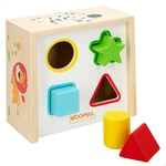 WOOMAX- Cube d'activités en Bois 6 pièces, 42754, Multicolore (Couleurs Parchis)