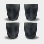 Huskee Kaffekopp HuskeeCup 8oz Charcoal, återvunnet kaffeskal, svart, 23.5 cl / 235 ml, 4-pack