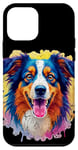 Coque pour iPhone 12 mini Berger australien Femmes Hommes Enfants Chien Aussie Art Portrait