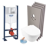 Pack wc Bâti autoportant + Cuvette Architectura sans bride + Plaque chrome + Set habillage (ProjectArchitectura2-1-sabo) - Grohe