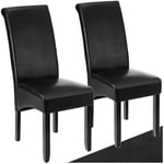 TecTake® Lot de 2 Chaises de Salle à Manger Moderne Chaise Ergonomique Confortable Chaise Design en Cuir synthétique Meuble Salon avec Pieds en Bois pour Salle à Manger, Salon, Coiffeuse, Chambre