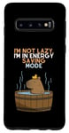 Coque pour Galaxy S10 Capybara drôle et mignonne avec inscription « I'm Not Lazy, I'm in Energy Saving »