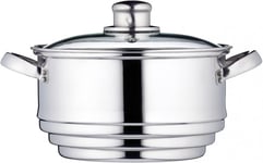 Kitchencraft Stainless Steel Multi Fit All Steamer With Glass Lid  KCCVUNI