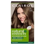 Clairol Natural Instincts Semi-Permanent No Ammonia Hair Dye, 6 Light Brown