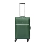 OHS Valise à bagages, coque souple, durable, légère, roues pivotantes, poignées faciles à transporter – Bagage de cabine, valise moyenne, grande valise, Vert, 3 Piece Set, Lot de 3 valises souples à 4