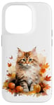 Coque pour iPhone 14 Pro Cute Fall Cat With Autumn Pumpkins For Girls And Cat Grandma