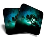 2 x Coasters - Abandoned Haunted Horror House  #44011