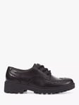 Geox Kids' Casey Lace Up Brogue School Shoes, Black