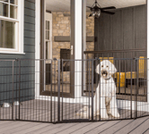 Pet Gate Outdoor Super Wide Extra Tall Pen With Small Pet Door L 366 cm x K 91,4 cm - Musta - Koirat - Koiran kuljetushäkit ja -laukut - Pentuaitaukset ja Koiraportit, Koirat - Koiranpentu - Pentuaitaus - Carlson