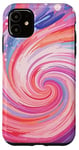 iPhone 11 Swirl Pink Color Illustration Pattern Abstract Art Case