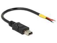 Delock USB 2.0 Micro-B male > 2 x open wires - strømkabel - Micro-USB type B (kun strøm) til uisolert tråd - 10 cm